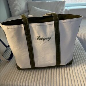 LL Bean boat & tote Large olive color